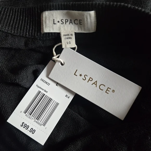 New L*Space Vagabond Black Skirt NWT Large - Picture 10 of 12